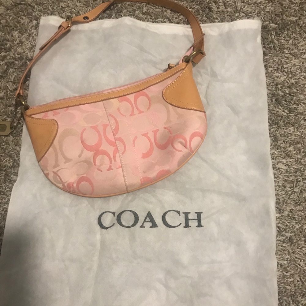 coach pink mini purse vintage!